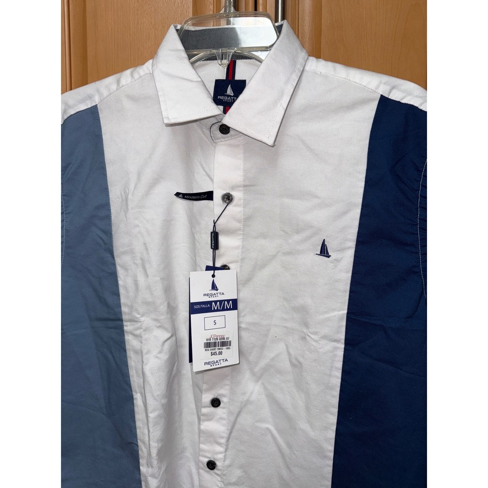 Regatta Sport Men M Cotton Blend Golf Office Work Nautical Preppy Coastal Summer - Picture 3 of 8